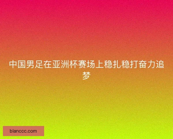中国男足在亚洲杯赛场上稳扎稳打奋力追梦
