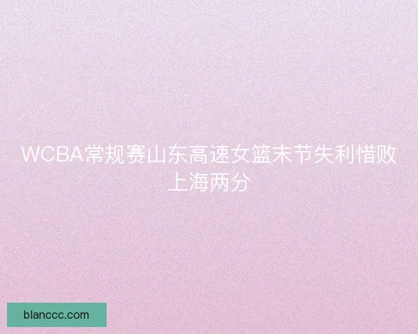 WCBA常规赛山东高速女篮末节失利惜败上海两分